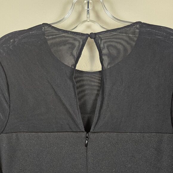 Dress The Population Brinley Black Mesh S Long Sleeve Ruched Mini Sheer Party - Picture 5 of 16